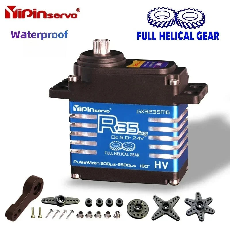 Waterproof IP66 Servo 35kg/40kg/55kg/60kg/70kg All Steel Helical Gears Digital Servo For RC 1/8 1/10 Rc Toy Car Accessories