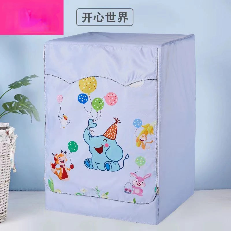 Waterproof Washing Machine Cover Home Polyester Roller  Laundry Silver Coating Dustproof Case Cover