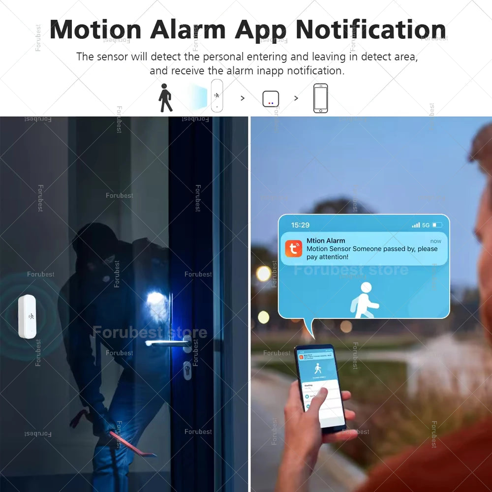 Tuya Zigbee Human PIR Motion Sensor Light Infrared Detector With Temperature Humidity Detection Meter Smart Life Home Automation