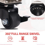 Steel Construction Front Wheels Packout Rolling Tool Box Caster Wheel Effortless Sliding Smooth Navigation Foldable Design