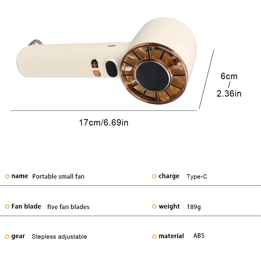 3000mAh Portable mini Fan 100 Wind Speeds Instant Cooling with Ice Mode Handheld fan USB Rechargeable electric fans Camping Fan