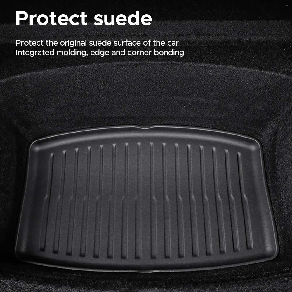For Tesla Model Y 2020-2024 Front and Back Trunk Mat TPE Carpet Waterproof Weather-resistant Pads Up and Down Layer Mats