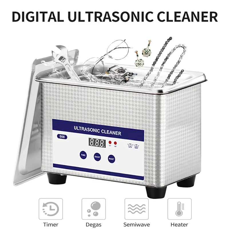 Ultrasonic Cleaner Glasses Cleaning Machine for Jewelry Watches Denture Tool Ultrasonic High Frequency Vibration Washing Bath