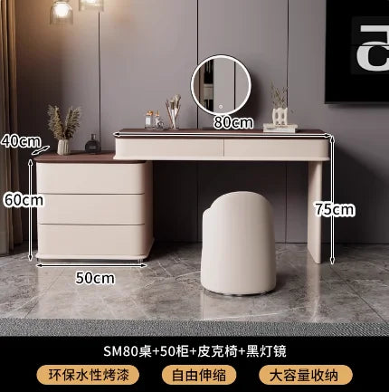 Minimalist Storage Vanity Table Nordic Wooden Luxury Salon Bedroom Dresser Space Saving Beauty Meuble Coiffeuse Furniture