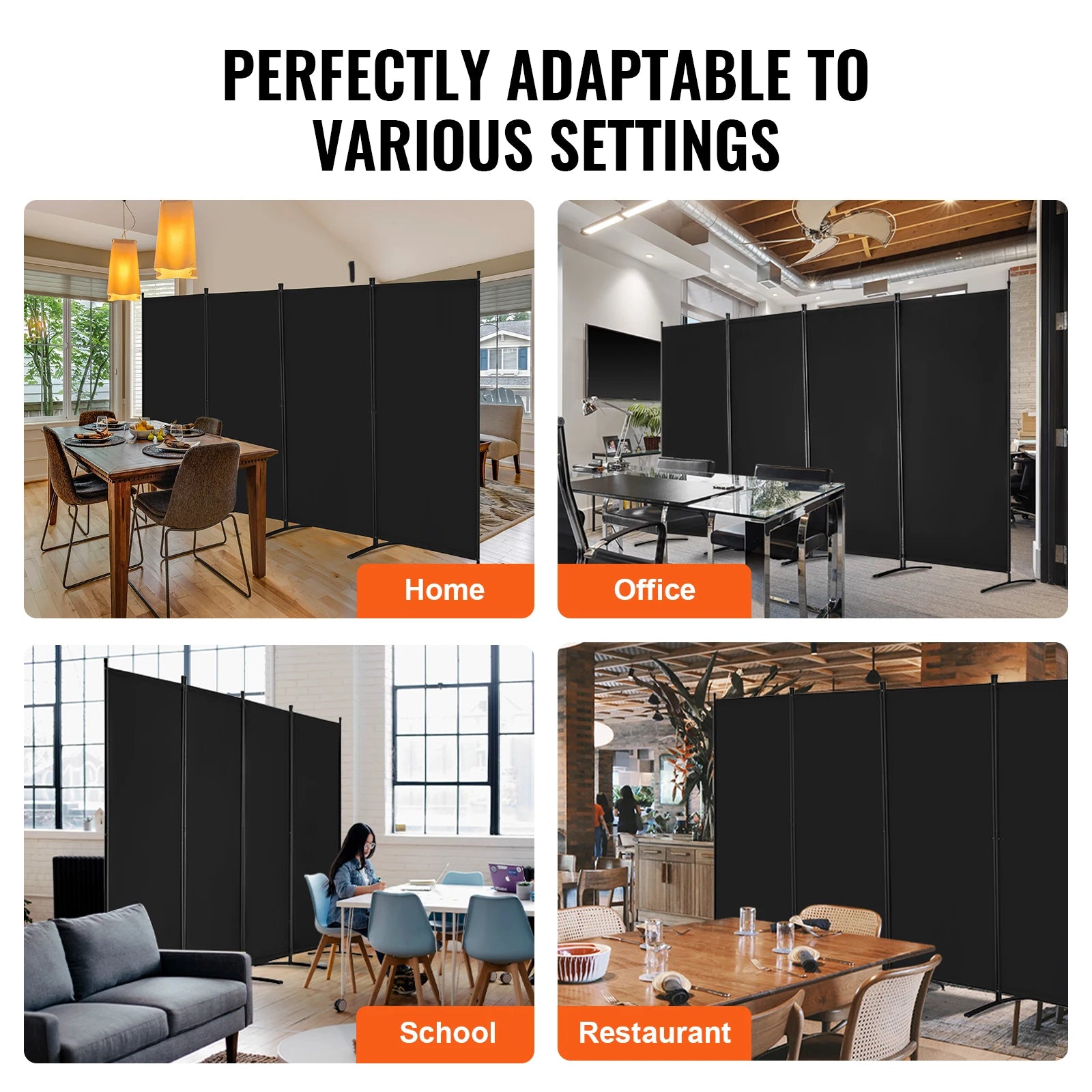 VEVOR 3/4/6 Panel Room Divider Folding Privacy Screen and Portable Freestanding Room Partitions for Office Bedroom Study Hotel