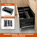 Kitchen Cabinet Drawer Type Double Layer Basket For Bowls Dishes Aluminum Alloy Large Capacity Pull Out Durable Space Saving