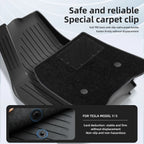 LUCKEASY For Tesla Model Y Floor Mat TPE Waterproof Wear-resistant Protective Mat Model 3 Foot Pad Car Interior Accessories