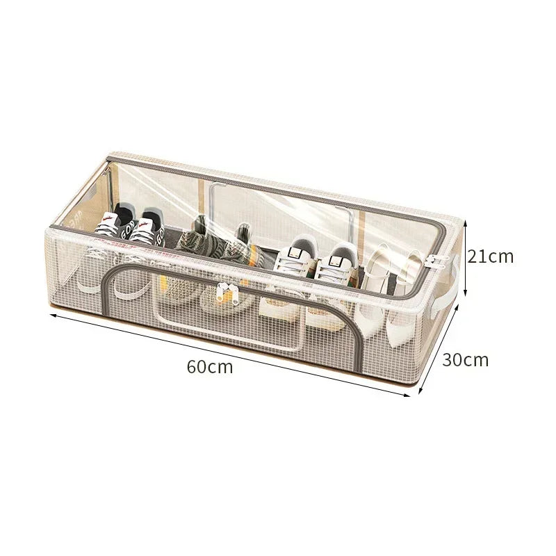 PVC Shoe Storage Foldable Shoes Bags Large Capacity Portable Space Saving Shoes Dust-proof Water-proof Transparent Storage Box