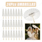 6-120Pcs 33inch Paper Umbrellas for Wedding Guest White Paper Parasol Umbrellas for Guests Wedding Photography Props with Fans
