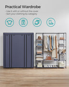 SONGMICS Closet Wardrobe, Portable Closet for Bedroom, Clothes Rail with Non-Woven Fabric Cover, Clothes Storage Organizer