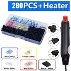 300W Electrical Mini Heat Gun Handheld Hot Air Gun with 280PCS Heat Shrink Butt for DIY Craft Embossing Shrink Wrapping PVC