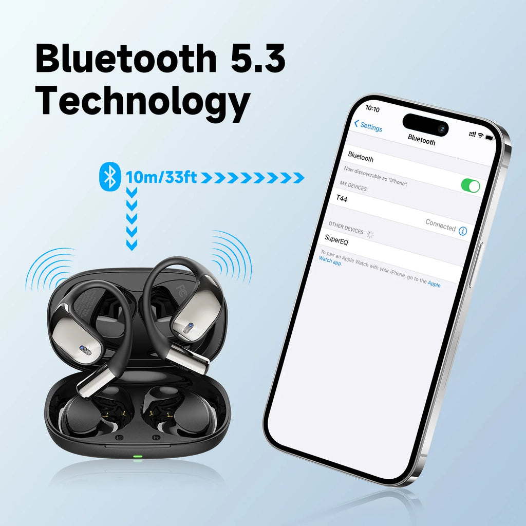 SuperEQ T44 Wireless Headphones OWS Bluetooth 5.3 Sports Noise Cancelling Headphones