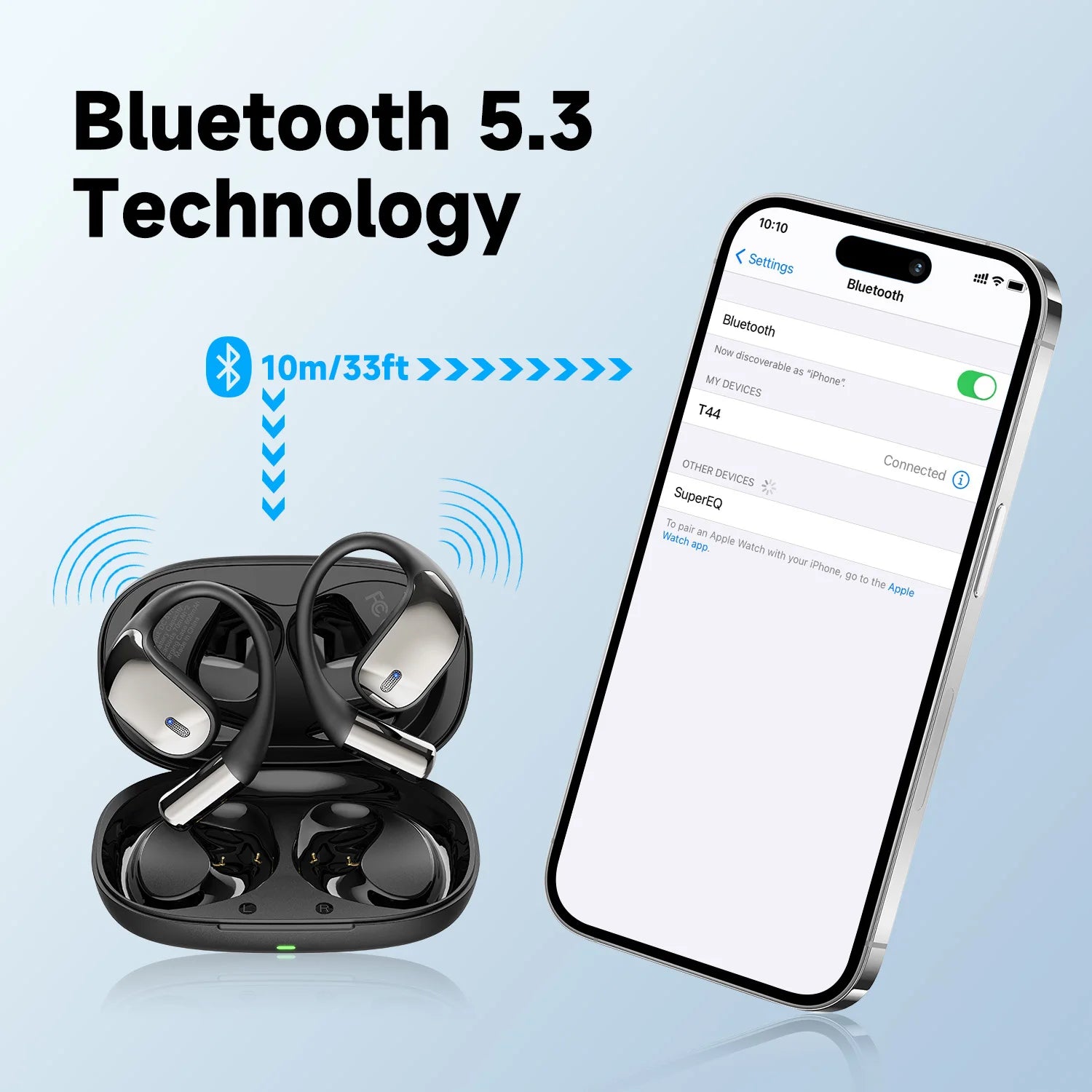 SuperEQ T44 Wireless Headphones OWS Bluetooth 5.3 Sports Noise Cancelling Headphones