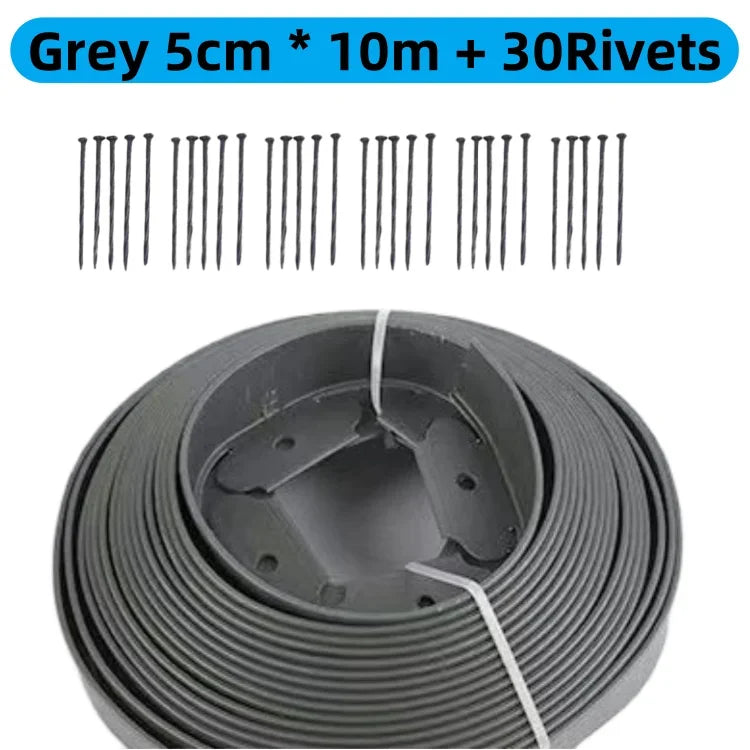 5/10M Fixed Garden Barrier Lawn Grass Plastic Edging Border Landscape Edging Garden Edge Kit With Anchoring Spikes Easy Install