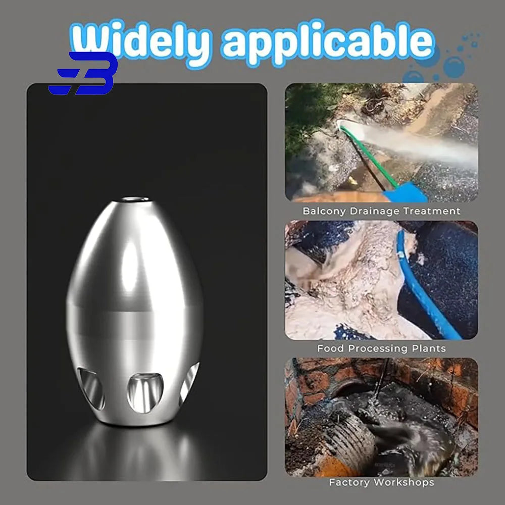 3/8"1/2" Jetter Nozzle for Power Washer, High Pressure Cleaning Pipe Spray Nozzle Portable Steel Drain Sewer Jetter Kit