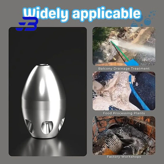 3/8"1/2" Jetter Nozzle for Power Washer, High Pressure Cleaning Pipe Spray Nozzle Portable Steel Drain Sewer Jetter Kit