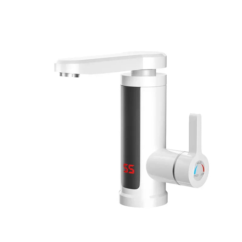 Electric Water Heater 220V Kitchen Faucet Tankless Instant Heating Water Tap Flowing Heated Mixer Digital Display