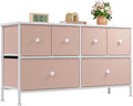 Dresser for Bedroom with 6 Drawer Wide Dresser & Chests of Drawers Cute Girl Dresser for Closet, Bedroom, Entryway, Pink