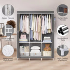 Space saving portable closet organizer, adjustable small space storage rack, easy to assemble, durable and versatile