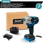 JAUHI 520N.M Brushless Electric Impact Wrench Cordless Electric Wrench 1/2 Inch Screwdriver Power Tools For Makita 18V Battery