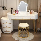 Pink White Vanity Table Women Luxury Nail European Big Stool Study Dressing Table Organizer Mesa De Maquillaje Home Furniture