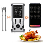 Wireless Meat Thermometer Digital Bluetooth Food Thermometer 2 Probe with LCD Display for Grill, Smoker, Air Fryer, Rotisserie