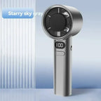 New 120th Speed Handheld Ice Coating Fan Digital Display Turbo Violent