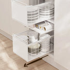 Large-Capacity Pull-Out Pot Storage Shelf Kitchen Sink Dual-Layer Cabinet Spice Organizer Pot Basket Pull out Shelf for Kitchen