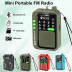 Portable Mini FM Radio for TF Card U Disk Music MP3 Player Support HD Rcording Reception Radios 5W Wireless Bluetooth Speaker