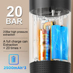 3 in 1 Wireless Electric Portable Espresso Coffee Machine for Car Home Camping Travel Coffee Maker Compatible with Capsule Powde