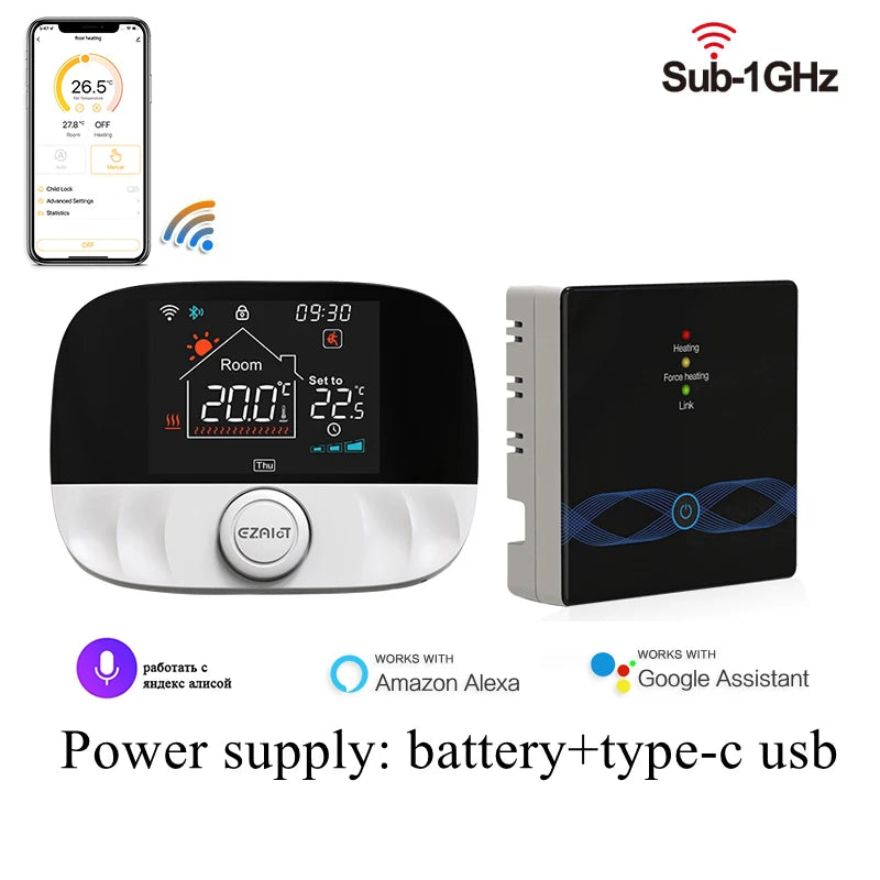 8 Hub Central Heating Controller for Water Heating System 8 Sub-Chamber Concentrator for Gas Boiler Wireless Thermostat Actuator