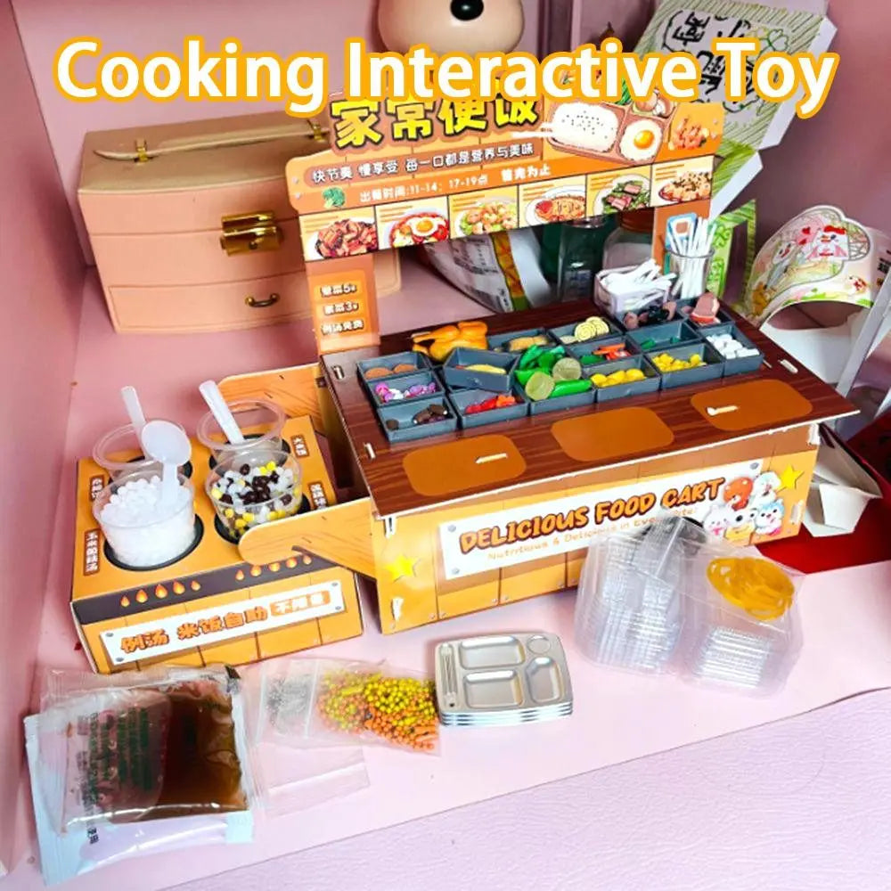 3D Pretend Play Kitchen Toys DIY Role Play Mini Fast Food Model Toy Funny Reusable Simulation Food Toys Doll House Kitchen