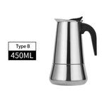 2025 Stainless Steel Moka Pot Portable Electric Coffee Maker European Design Home Coffee Brewing Equipment