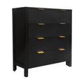 Fluted 4 Drawers Dresser Modern Chest of Drawers Wood Drawer Organizer with Waveform Fluted Panel for Bedroom Living Room