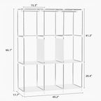 Space saving portable closet organizer, adjustable small space storage rack, easy to assemble, durable and versatile