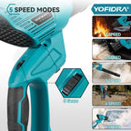 YOFIDRA 2In1 3000W Brushless Electric Turbo Fan Blowers Air Blower Leaf Snow Dust Cleaning Power Tool For Makita 18V Battery Pin
