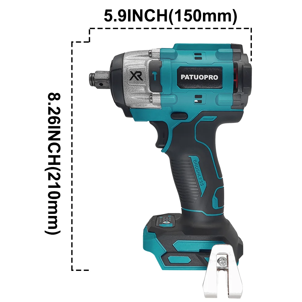 500N.m Brushless Cordless Electric Impact Wrench 1/2inch Power Tools for Makita 18V Battery(No Battery)