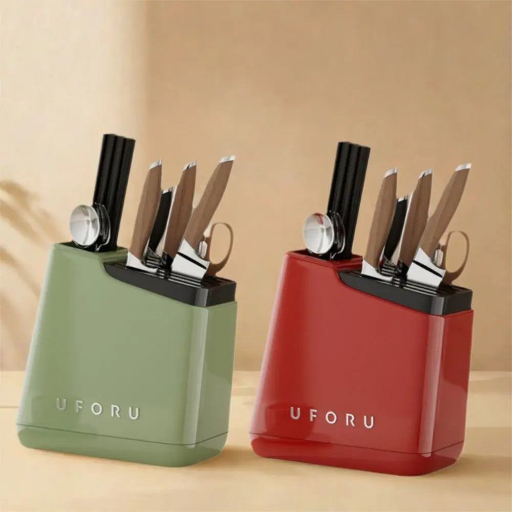Stable Knives Storage Rack Large Capacity Space Saving Countertop Knives Holder Plastic Anti-slip Cutlery Organizer Kitchenware