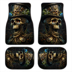 2/4PCS Gentleman Skull Pattern Car Floor Mats Water-absorbent Anti-slip Anti-fouling Mats for Car Front and Back Seat Carpets