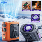 Portable Waist Clip Fan Outdoor Camping Strong Wind Ice Cooling Fan Re