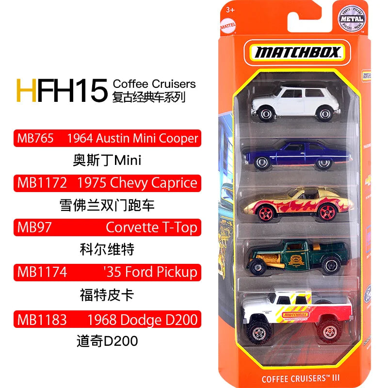 [Genuine]Matchbox Original Five Car Set Die Casting Alloy Toy Model Track Car Collection Decoration Surprise Gifts Play Vehicles