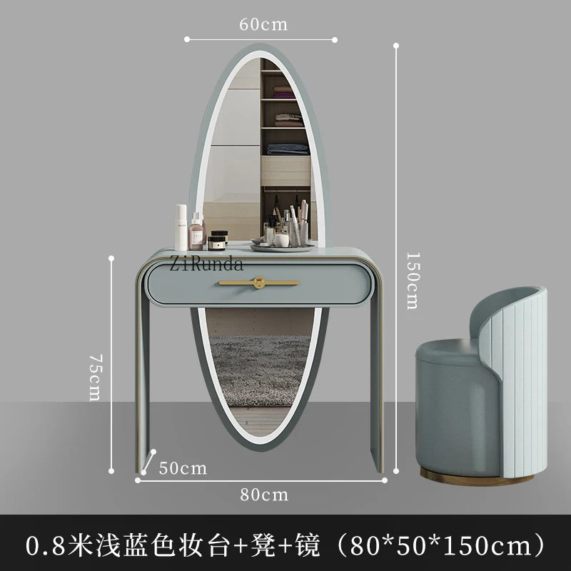 Solid wood dresser, storage cabinet, integrated bedroom, small dressing table, high-end dressing table