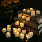 12/24Pcs Remote Flameless Votive Candles Flickering LED Tealights Realistic Battery Operated Candle for Wedding Christmas Decor