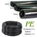 10-50m OD-6/8/12mm Garden Black PE Hose Pressure-Proof Watering Pipe 1/4" 3/8" Lawn Orchard Agriculture Irrigation Tube System