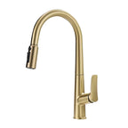 VGX Filter Water Kitchen Faucet Dual Spout Pure Drinking Water Tap Pull Out Kitchen Sink Mixer Faucet Gourmet Brass Crane Gold