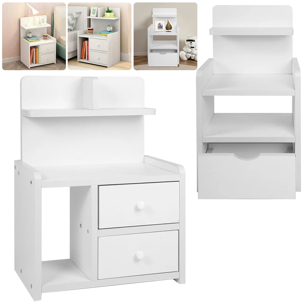 60*33*26CM/ 60*43*26CM Nightsatand Bedside Table Side Table with drawers Wooden Bedroom Nightsatand Modern Table