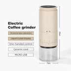 New 1500mAh Electric Coffee Grinder Externally Adjustable Type-C Charging Coffee Burr Grinder Bean Grinding Machine Coffee Maker