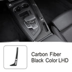 Console Gear Shift Frame Decoration Gearshift Side Sticker Trim For Audi A4 B9 A5 2017-2021 LHD Carbon Pattern Car Accessories