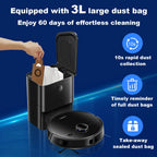 Liectroux M70 Pro Lidar Robot 3200mAh Vacuum Cleaner with Self-emptying Dustbin Multi-floor Map Storage 6500Pa Strong Suction
