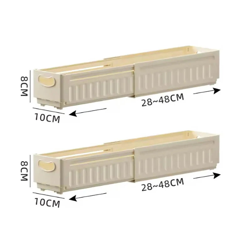 1/2/3PCS Retractable Drawer Organizer Adjustable Cabinet Storage Box Stackable Kitchen Organizers Sorting Storage Box For Home